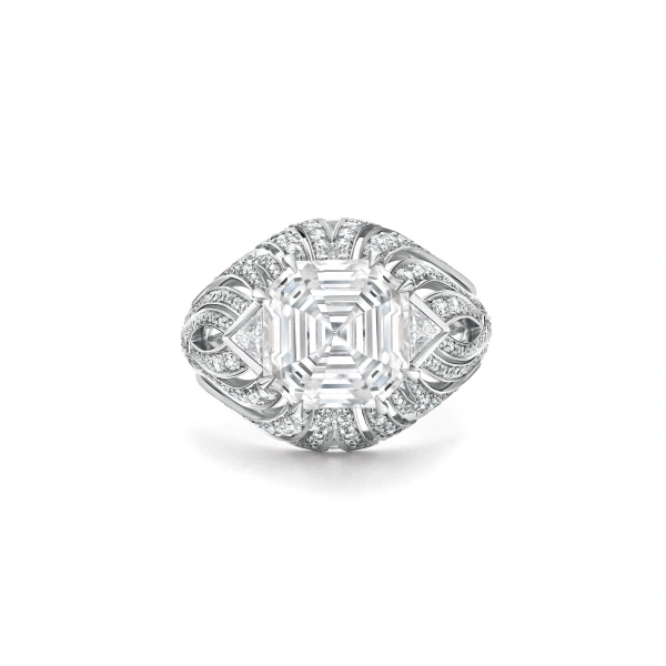 Boodles Africa Victoria Falls Asscher Diamond Platinum Ring | Fine Rings | Coveti