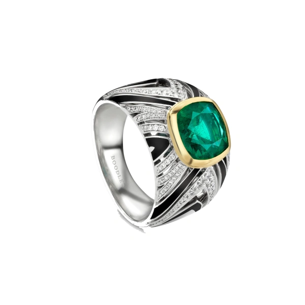 Africa Zebra Emerald Ring