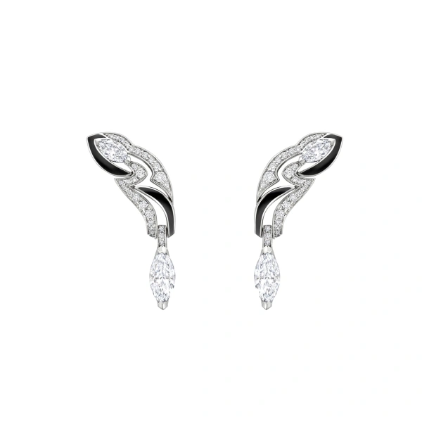 Boodles Africa Zebra Platinum Diamond Earrings | Fine Earrings | Coveti