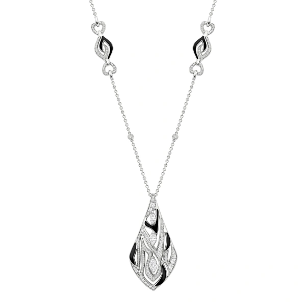 Boodles Africa Zebra Platinum Diamond Pendant | Fine Necklaces | Coveti