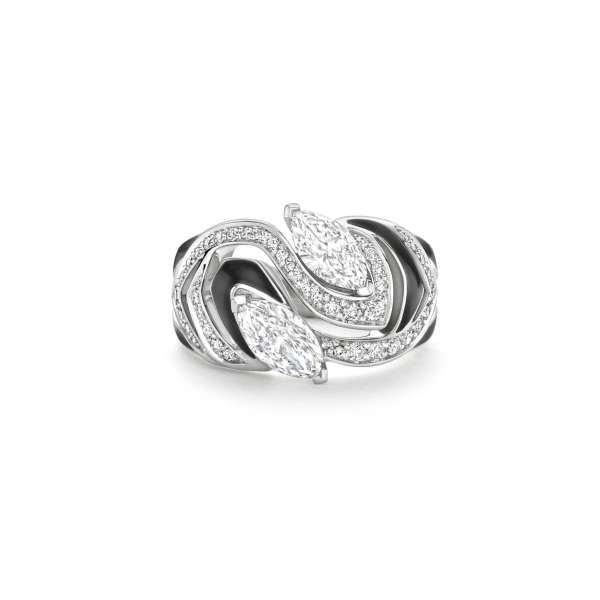 Boodles Africa Zebra Platinum Diamond Ring | Fine Rings | Coveti