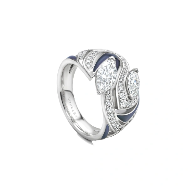 Boodles Africa Zebra Platinum Diamond Ring | Fine Rings | Coveti