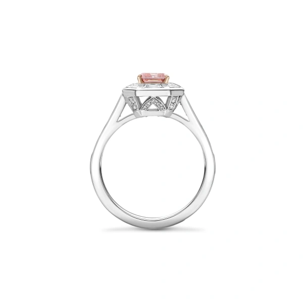 Boodles Art Deco Pink and White Diamond Platinum Ring | Fine Rings | Coveti