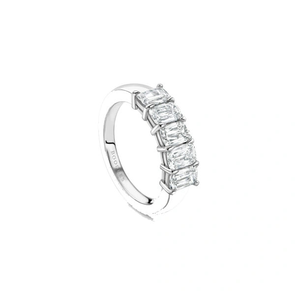 Boodles Ashoka Five Stone Half Platinum Diamond Eternity Ring | Fine Rings | Coveti