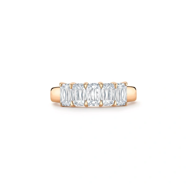 Boodles Ashoka Five Stone Half Rose Gold Diamond Eternity Ring | Fine Rings | Coveti