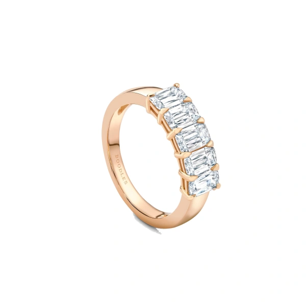 Boodles Ashoka Five Stone Half Rose Gold Diamond Eternity Ring | Fine Rings | Coveti