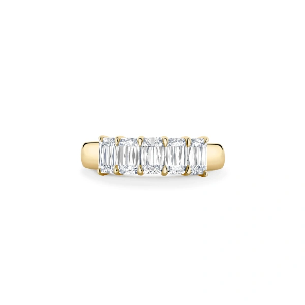 Boodles Ashoka Five Stone Half Yellow Gold Diamond Eternity Ring | Fine Rings | Coveti
