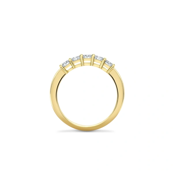 Boodles Ashoka Five Stone Half Yellow Gold Diamond Eternity Ring | Fine Rings | Coveti