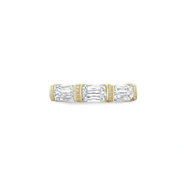 Boodles Ashoka Three Stone Diamond Yellow Gold Eternity Ring | Fine Rings | Coveti