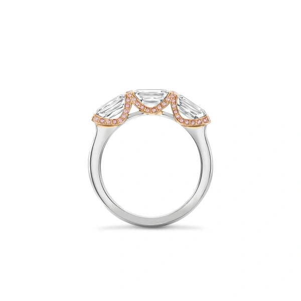 Boodles Ashoka Three Stone and Pink Diamond Eternity Ring | Fine Rings | Coveti