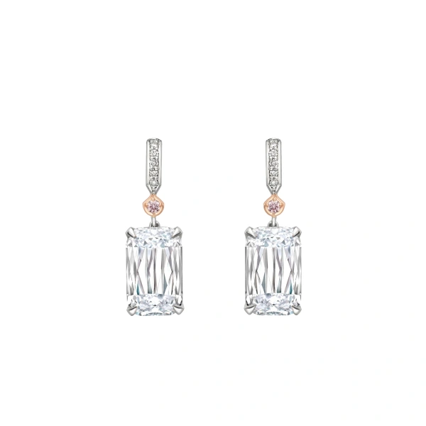 Boodles Ashoka White and Pink Diamond Drop Earrings | Fine Earrings | Coveti