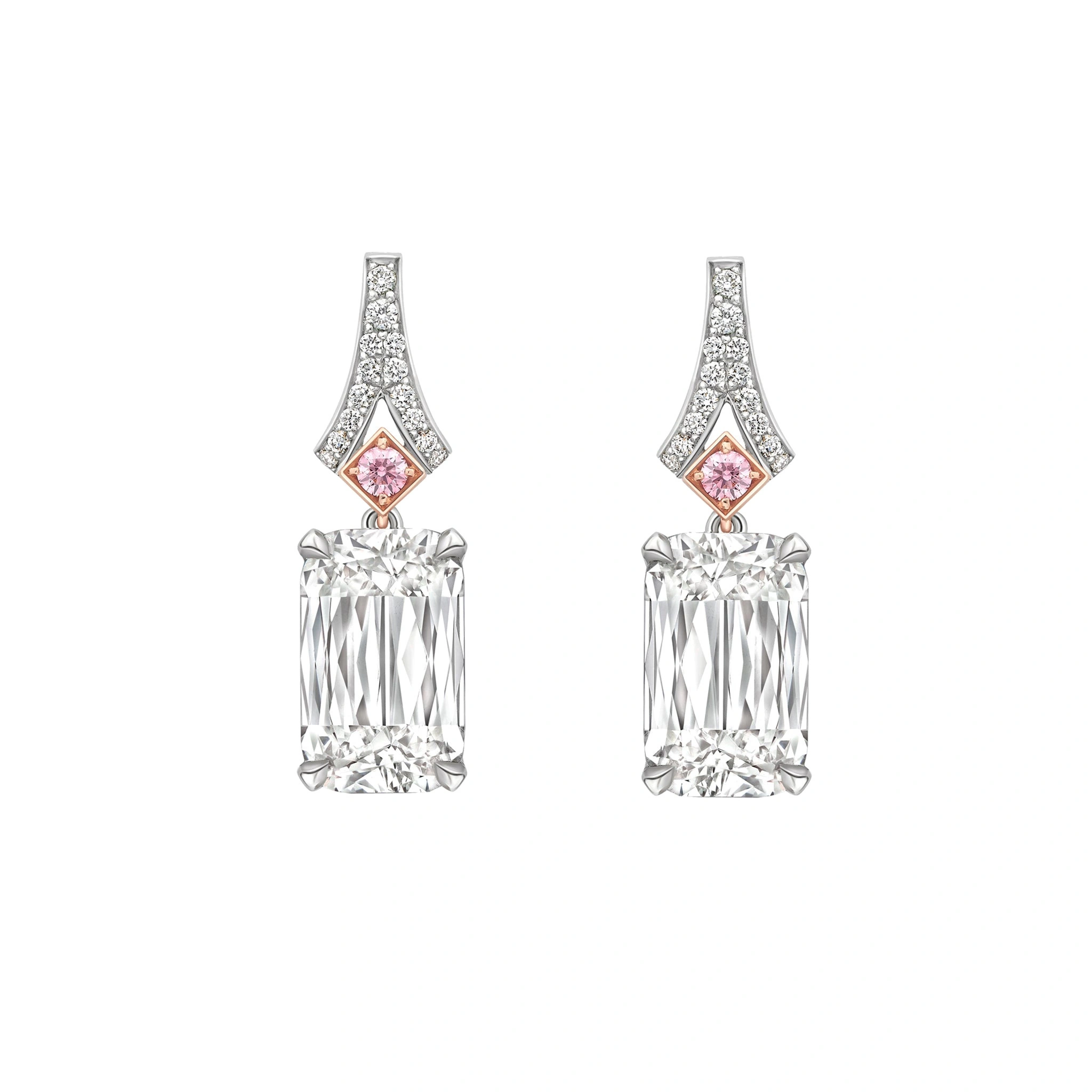 Boodles Ashoka White and Pink Diamond Platinum Drop Earrings Boodles Ashoka White and Pink Diamond Platinum Drop Earrings | Fine Earrings | Coveti