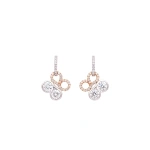 Boodles Be Boodles Large Platinum and Rose Gold Diamond Earrings | Fine Earrings | Coveti