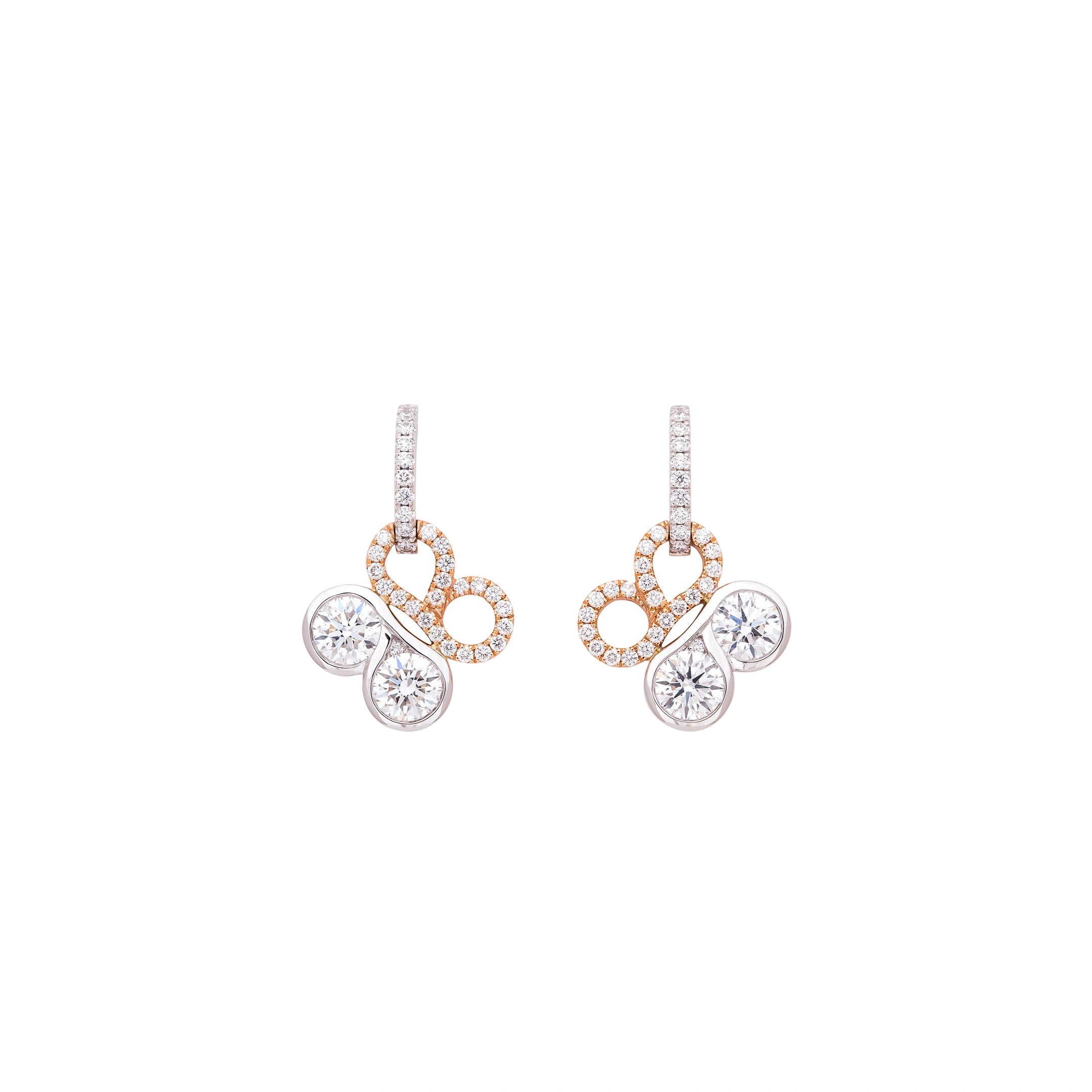 Boodles Be Boodles Large Platinum and Rose Gold Diamond Earrings Boodles Be Boodles Large Platinum and Rose Gold Diamond Earrings | Fine Earrings | Coveti