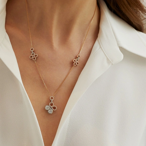 Boodles Be Boodles Large Rose Gold Diamond Pendant | Fine Necklaces | Coveti