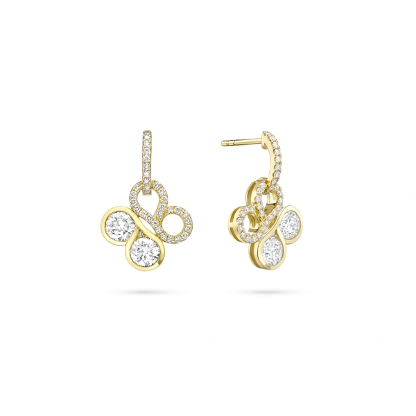 Boodles Be Boodles Large Yellow Gold Diamond Drop Earrings | Fine Earrings | Coveti
