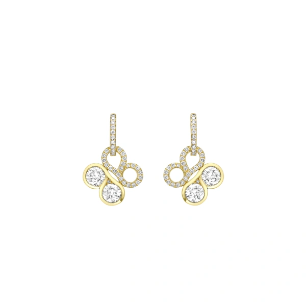 Boodles Be Boodles Large Yellow Gold Diamond Drop Earrings | Fine Earrings | Coveti