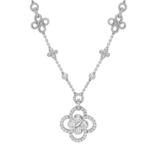 Boodles Be Boodles Long Large Motif White Gold Diamond Necklace | Fine Necklaces | Coveti