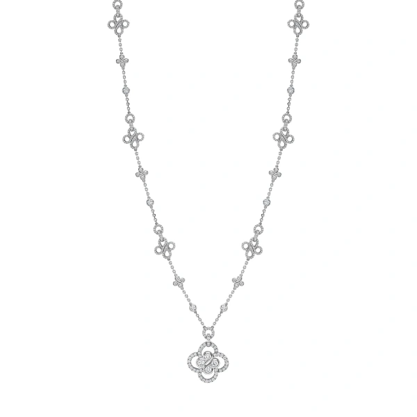 Boodles Be Boodles Long Large Motif White Gold Diamond Necklace | Fine Necklaces | Coveti