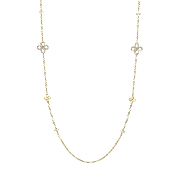 Boodles Be Boodles Long Yellow Gold Diamond Necklace | Fine Necklaces | Coveti