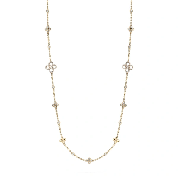 Boodles Be Boodles Medium Long Motif Rose Gold Diamond Necklace | Fine Necklaces | Coveti