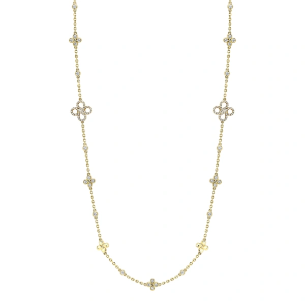Boodles Be Boodles Medium Long Motif Yellow Gold Diamond Necklace | Fine Necklaces | Coveti
