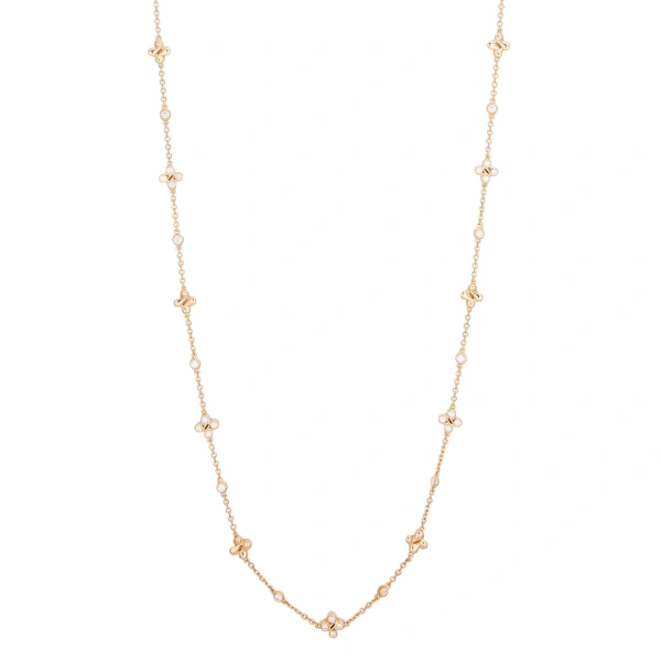 Boodles Be Boodles Medium Long Rose Gold Diamond Necklace | Fine Necklaces | Coveti