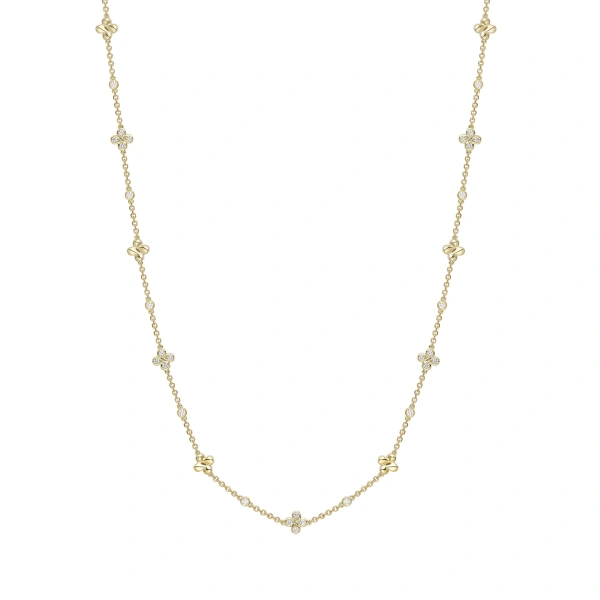 Boodles Be Boodles Medium Long Yellow Gold Diamond Necklace | Fine Necklaces | Coveti