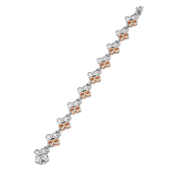 Boodles Be Boodles Mega Platinum and Rose Gold Diamond Bracelet | Fine Bracelets | Coveti