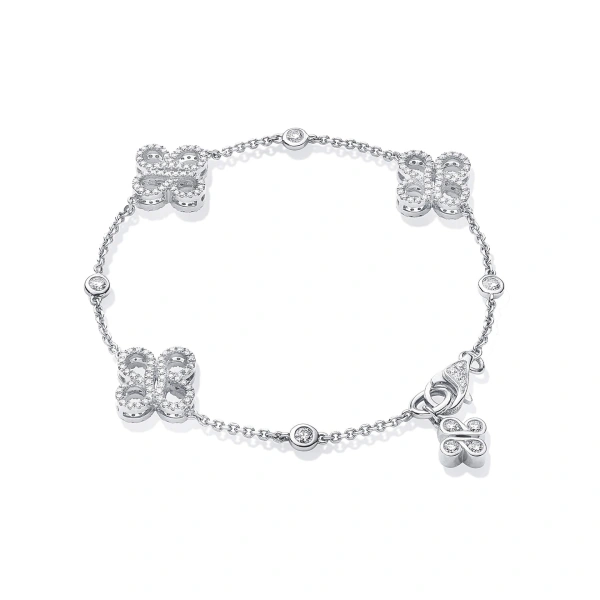 Boodles Be Boodles Multi Charm White Gold Bracelet | Fine Bracelets | Coveti