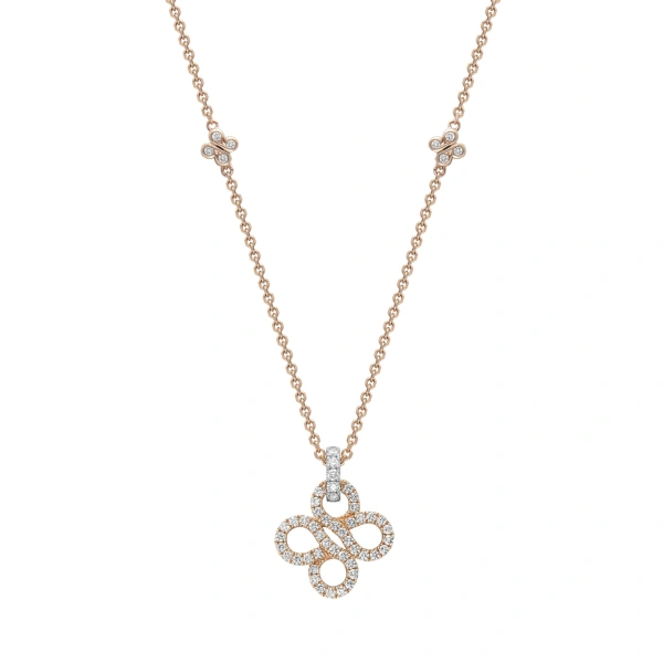Boodles Be Boodles Pavé Rose Gold and Platinum Pendant | Fine Necklaces | Coveti