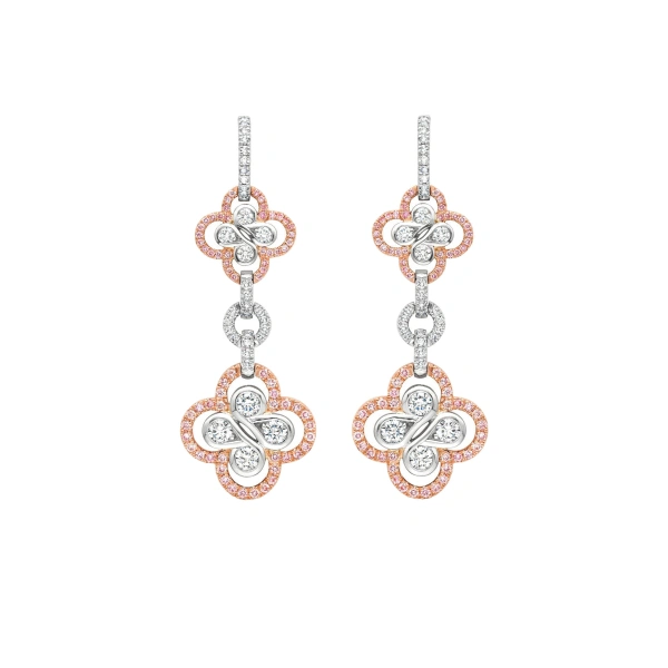 Be Boodles Pink Diamond Drop Earrings