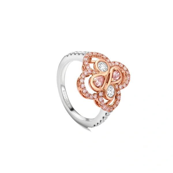Boodles Be Boodles Pink and White Diamond Ring | Fine Rings | Coveti