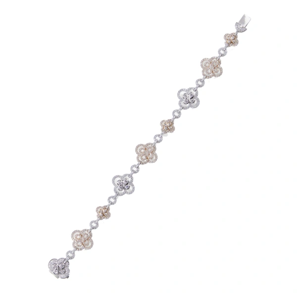 Boodles Be Boodles Platinum and Rose Gold Diamond Bracelet | Fine Bracelets | Coveti