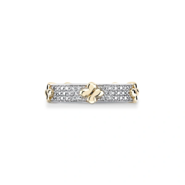 Boodles Be Boodles Platinum and Yellow Gold Diamond Wedding Ring | Fine Rings | Coveti