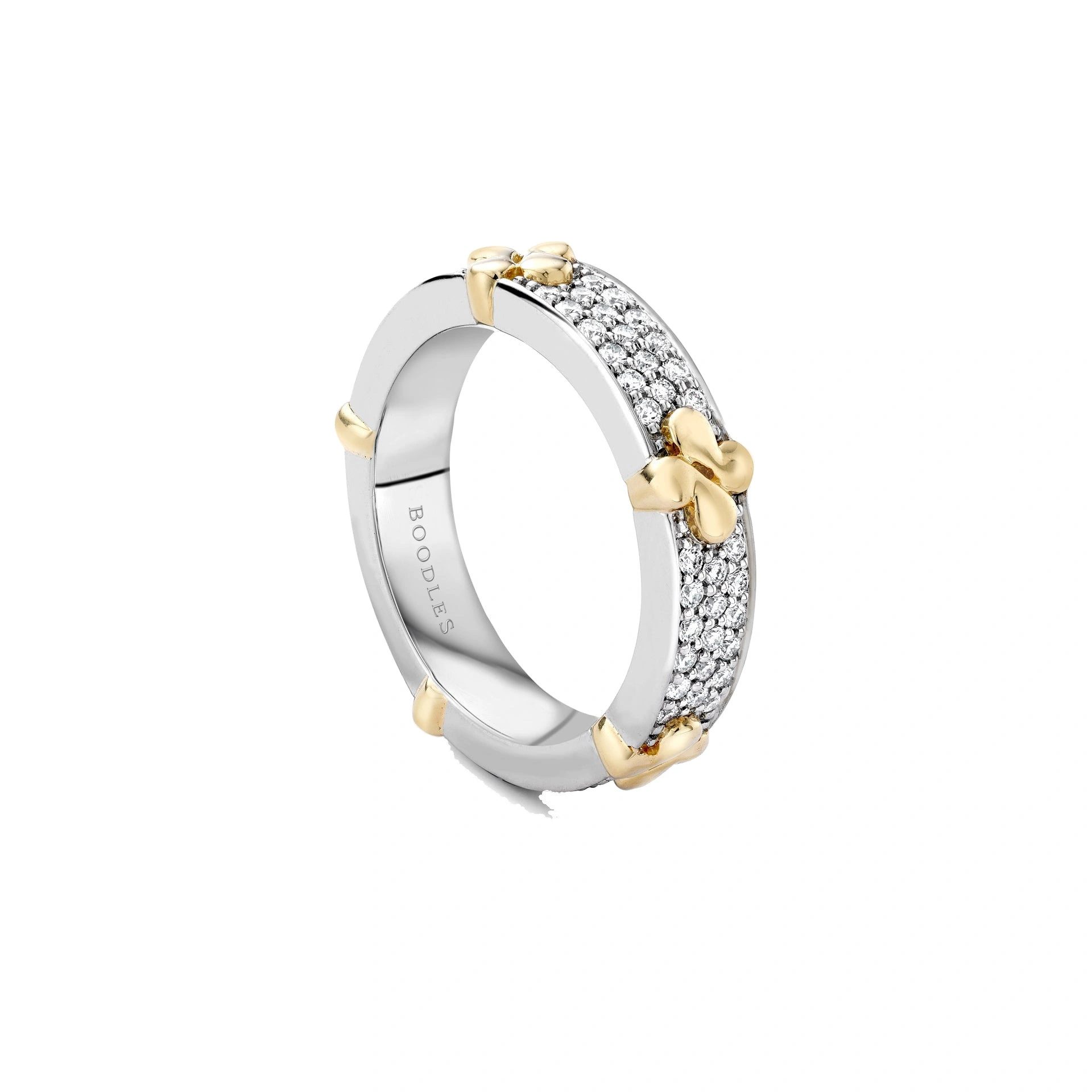 Boodles Be Boodles Platinum and Yellow Gold Diamond Wedding Ring Boodles Be Boodles Platinum and Yellow Gold Diamond Wedding Ring | Fine Rings | Coveti