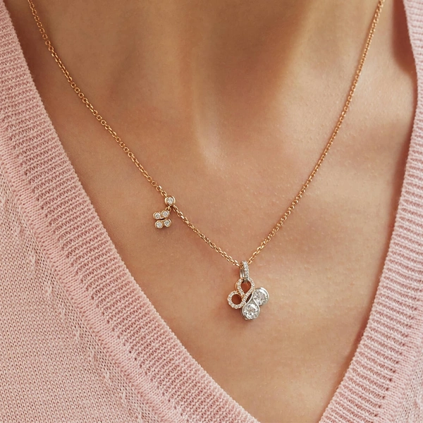 Boodles Be Boodles Rose Gold Diamond Pendant | Fine Necklaces | Coveti