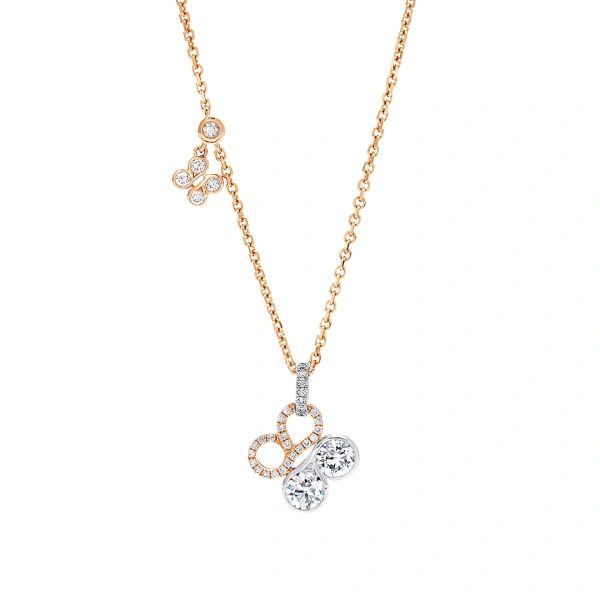 Boodles Be Boodles Rose Gold Diamond Pendant | Fine Necklaces | Coveti