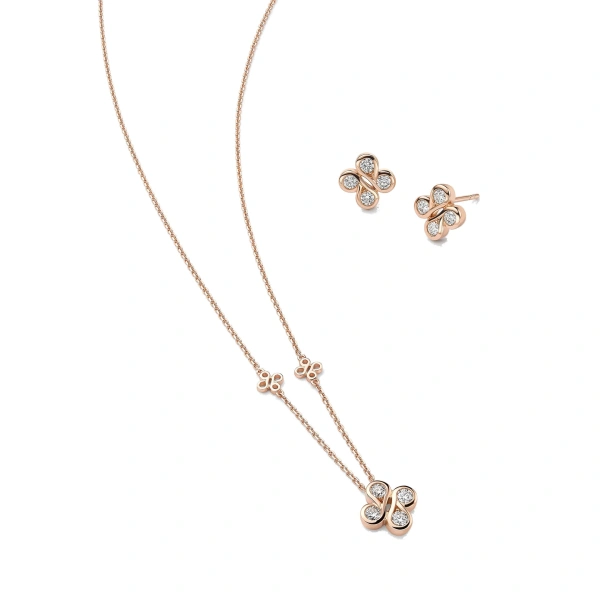 Boodles Be Boodles Rose Gold Pendant and Earrings Set | Fine Jewellery Sets | Coveti