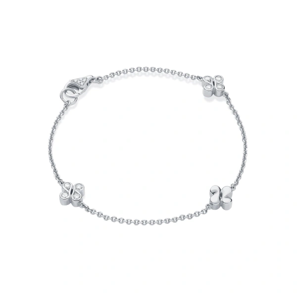 Boodles Be Boodles White Gold Triple Charm Bracelet | Fine Bracelets | Coveti