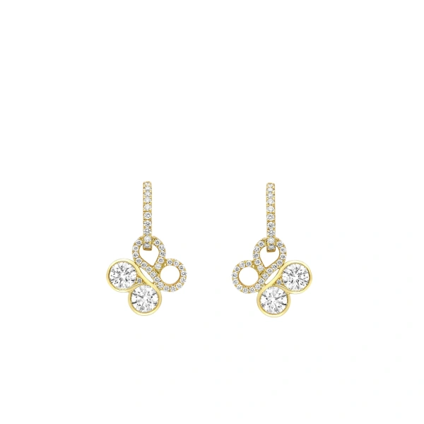 Boodles Be Boodles Yellow Gold Diamond Drop Earrings | Fine Earrings | Coveti