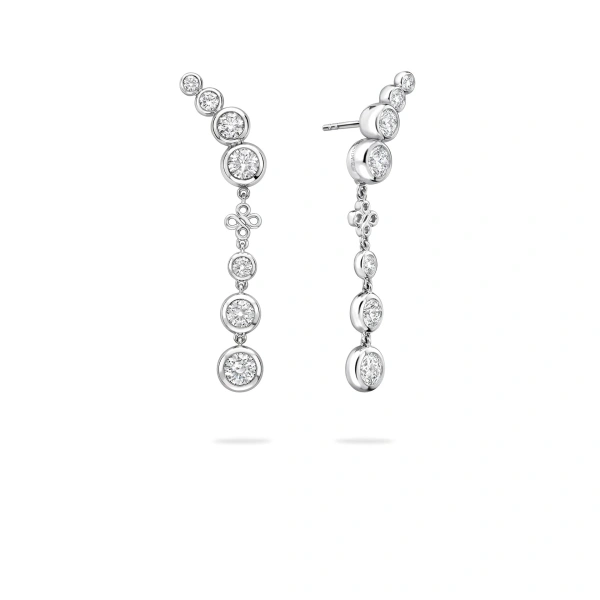 Boodles Beach Detachable Long Platinum Drop Earrings | Fine Earrings | Coveti