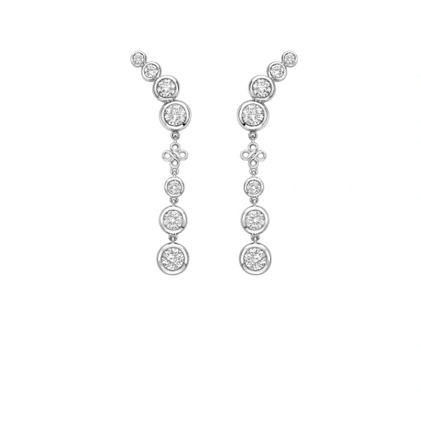 Boodles Beach Detachable Long Platinum Drop Earrings | Fine Earrings | Coveti