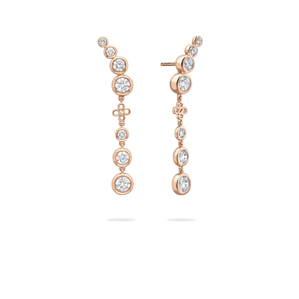Boodles Beach Detachable Long Rose Gold Drop Earrings | Fine Earrings | Coveti