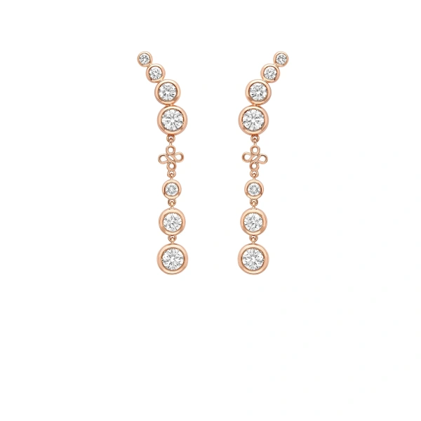 Boodles Beach Detachable Long Rose Gold Drop Earrings | Fine Earrings | Coveti