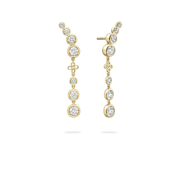 Boodles Beach Detachable Long Yellow Gold Drop Earrings | Fine Earrings | Coveti