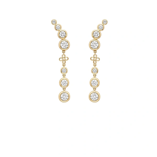 Boodles Beach Detachable Long Yellow Gold Drop Earrings | Fine Earrings | Coveti