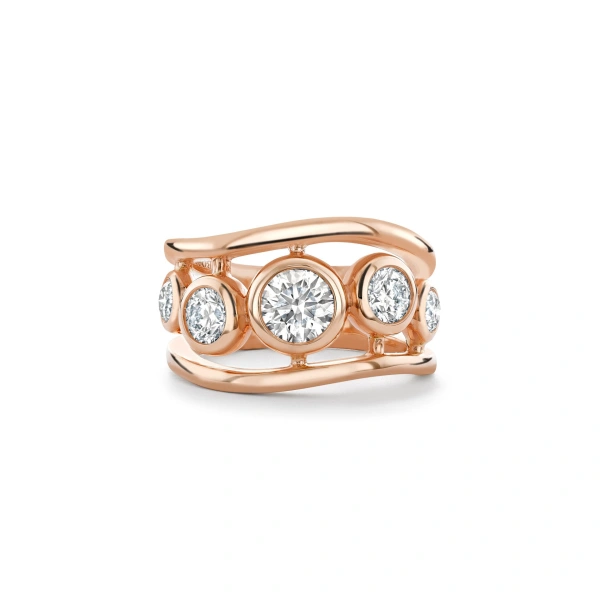 Boodles Beach Diamond Rose Gold Ring | Fine Rings | Coveti