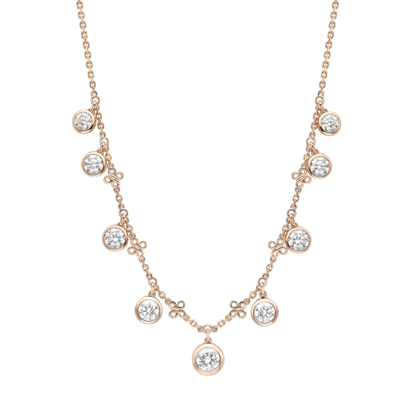 Boodles Beach Large Rose Gold Diamond Necklace | Fine Necklaces | Coveti