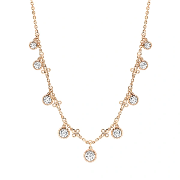 Boodles Beach Medium Rose Gold Diamond Necklace | Fine Necklaces | Coveti